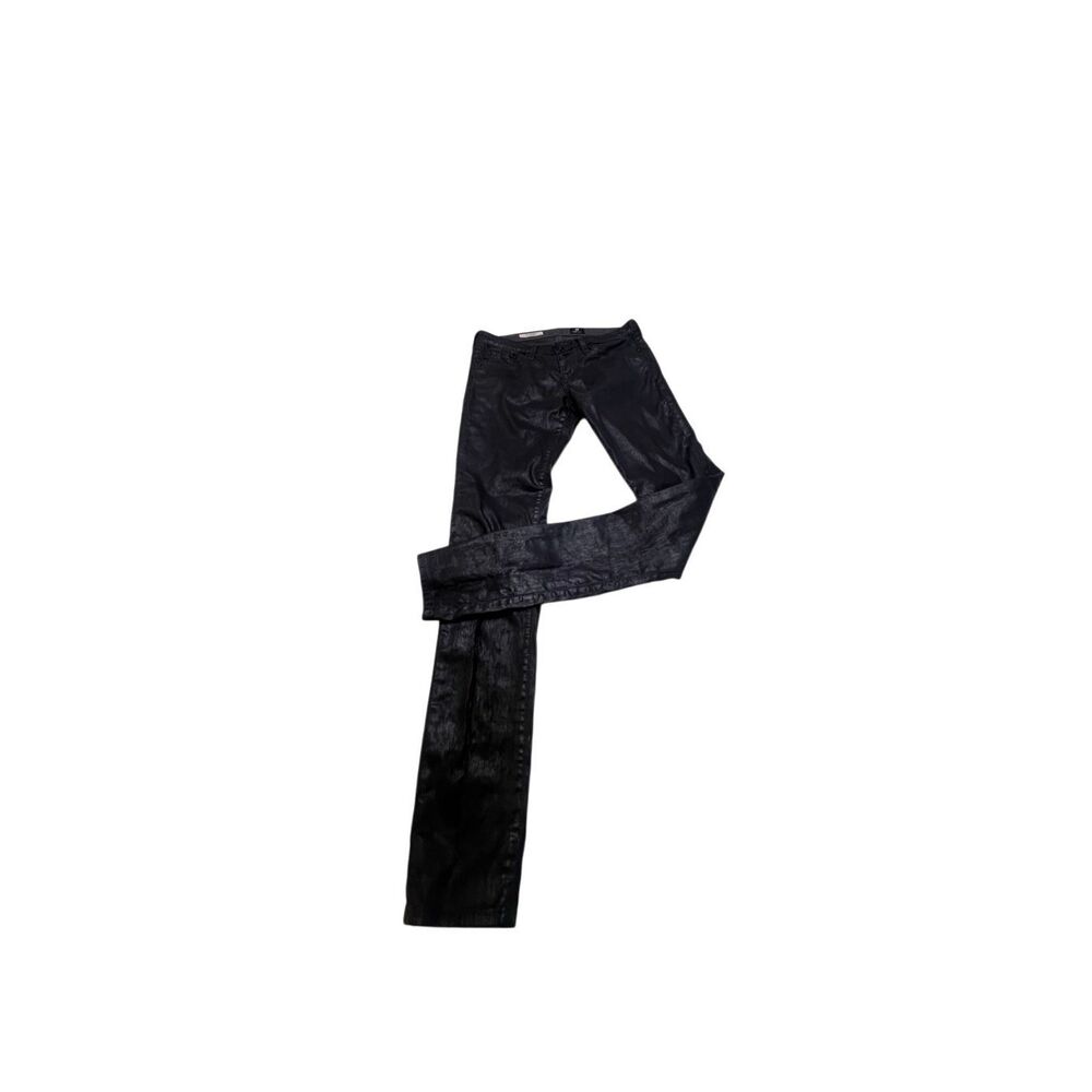 AG Adriano Goldschmied Women's The Legging Coated Super Skinny Jeans Black Sz 26